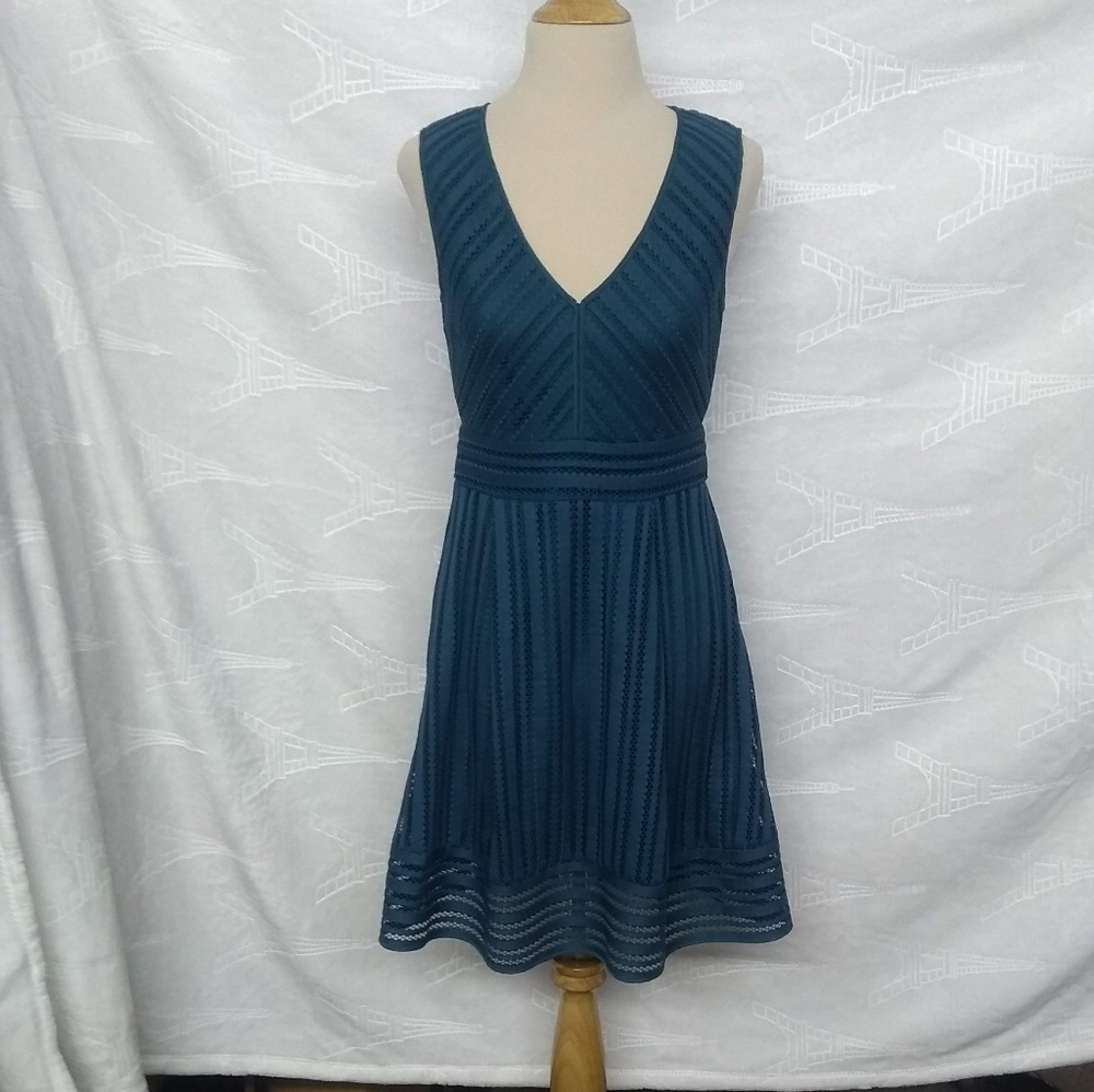 J. Crew Forest Green Eyelet Sleeveless Dress